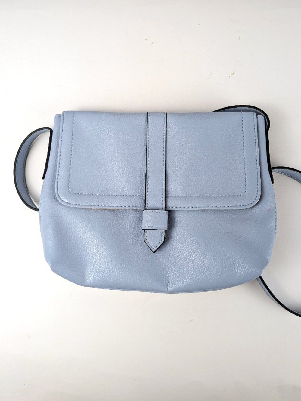 Basic Editions Light Blue Faux Leather Crossbody Purse